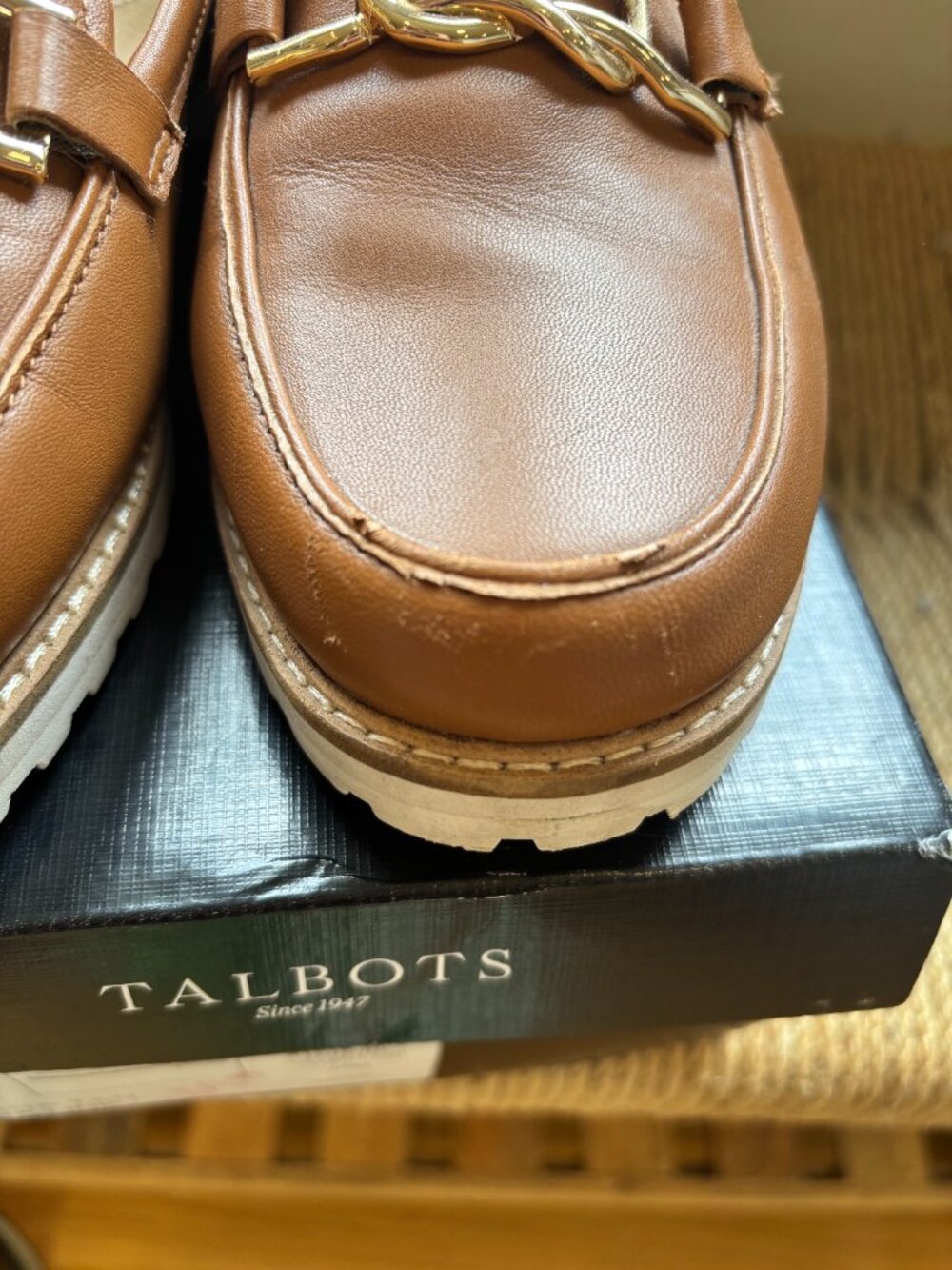 Talbots Havana Tan Laura Link Leather Loafers – Size 10M - Picture 8 of 14